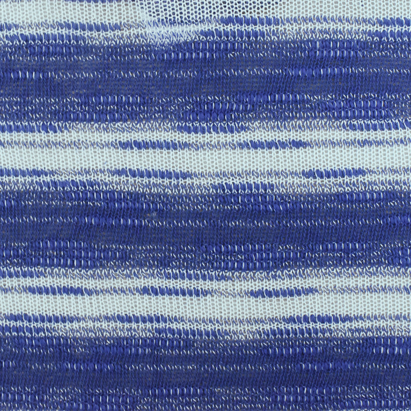 Cartoon Blue-White Slub Stripe Poly Rayon Jersey Knit Fabric