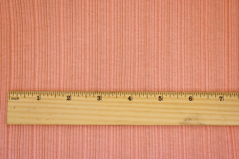 2 YD PC-Orange Rayon-Poly Spandex Stretch Multi Rib Knit Fabric