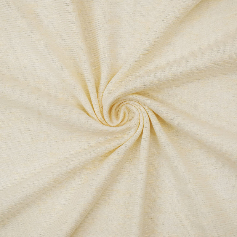 1 1/2 YD PC-Light Beige Poly Stretch Semi-Sheer Slub Knit Fabric