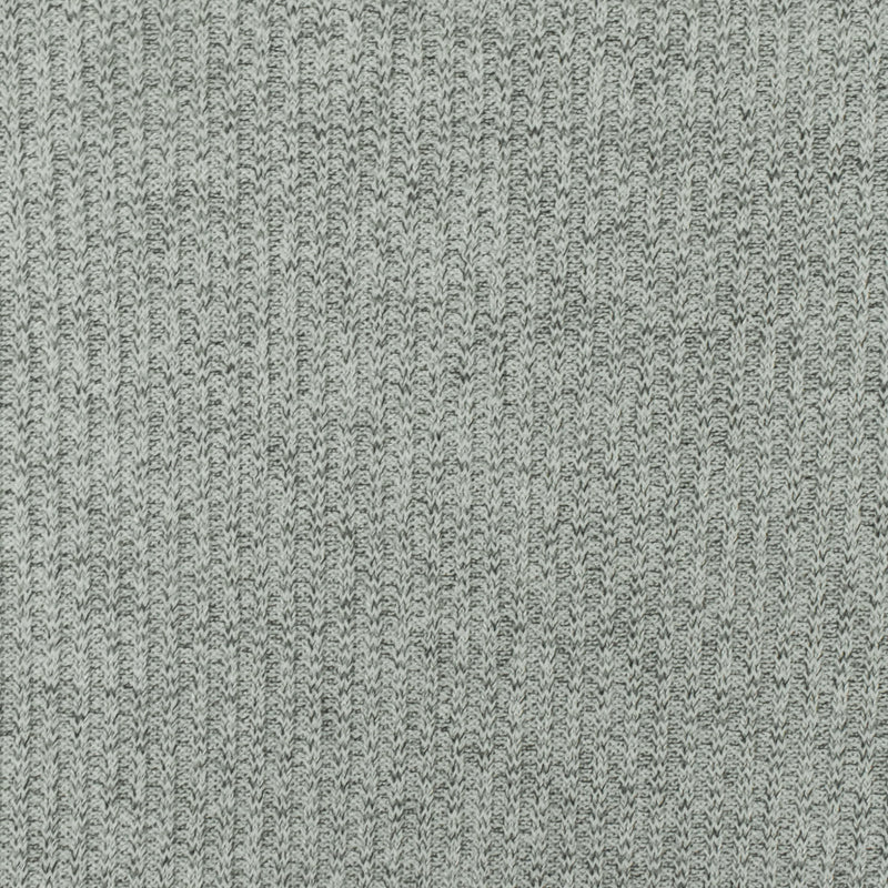 Light Icy Gray-Black Texture Stretch 2X2 Rib Knit Fabric