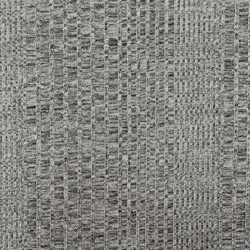 Moon Silver-Black Texture Stretch Poly 6x2 Rib Knit Fabric