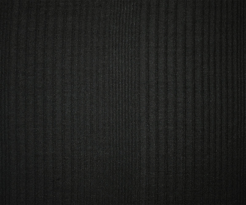 2 3/4 YD PC-Black Poly Stretch Spandex Multi Rib Knit Fabric