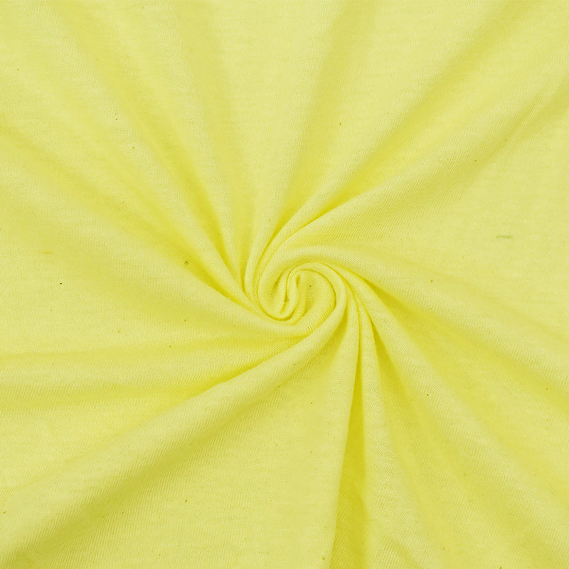 Yellow Poly Stretch Spandex Slub Jersey Knit Fabric