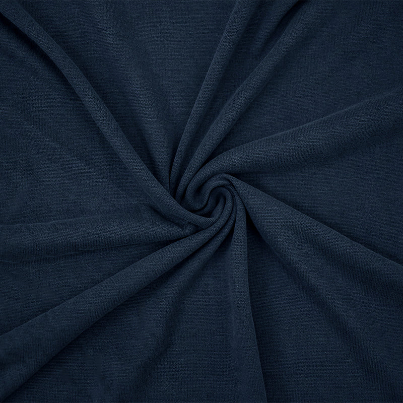 1 1/2 YD PC-Blue Poly-Rayon Stretch Spandex Brushed Face Jersey Knit Fabric