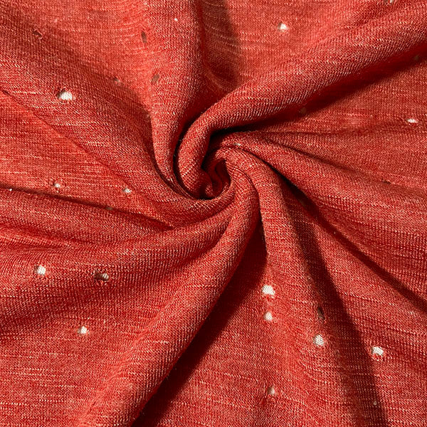 Heather Rust Distress Cut Jersey Knit Fabric