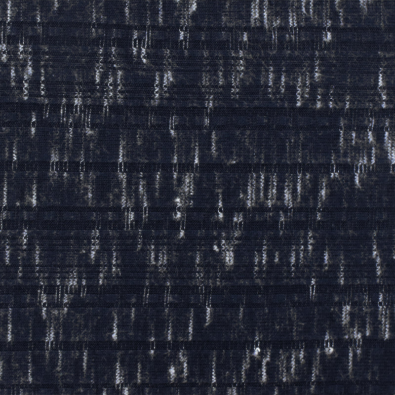 3 YD PC-Night Navy-White Slub Stretch Multi Rib Knit Fabric