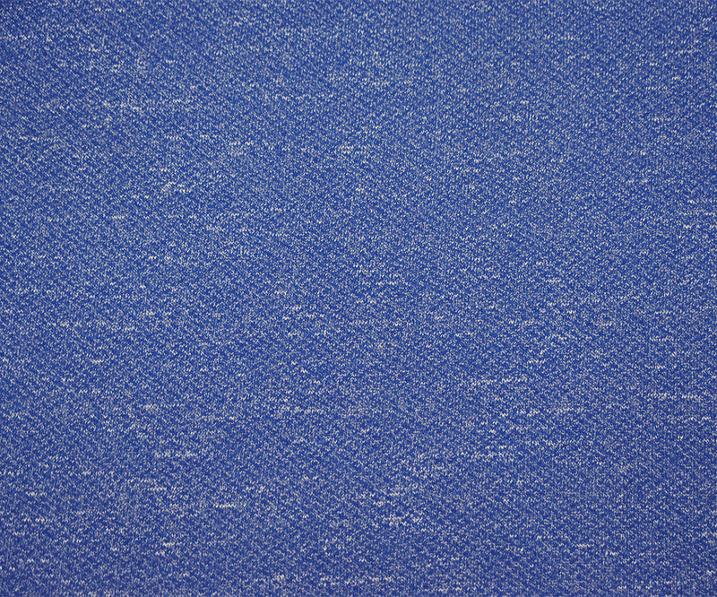 2 1/2 YD PC-Blue-White Cotton-Poly Stretch Spandex Texture French Terry Knit Fabric