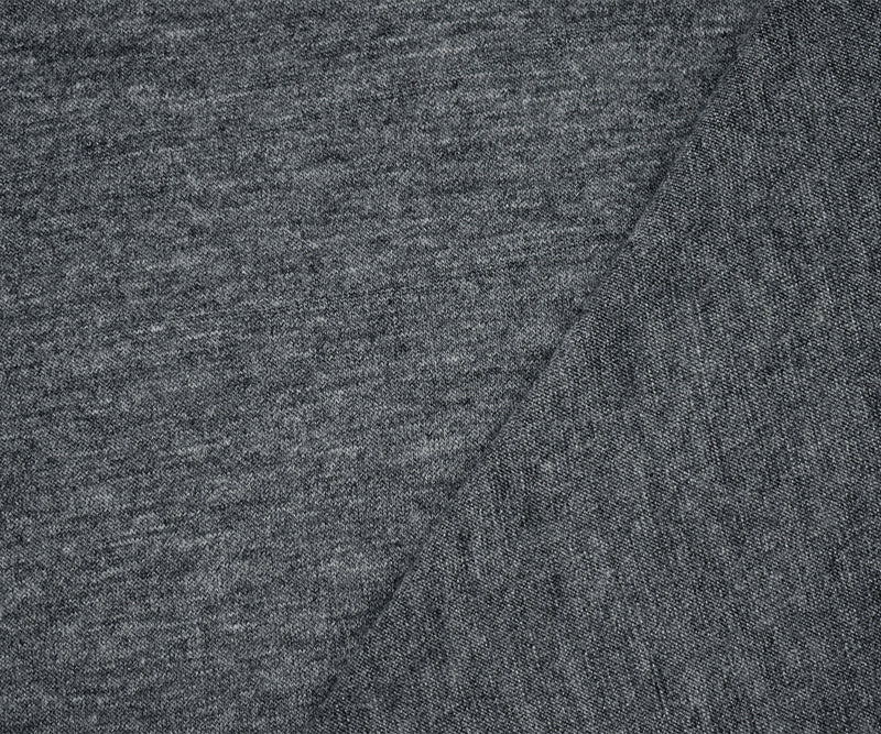 Heather Gray Rayon Stretch Spandex Slub Double Brushed Jersey Knit
