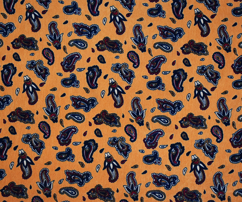 Dijon Yellow-Multi Polyester Paisley Printed Charmeuse Woven Fabric