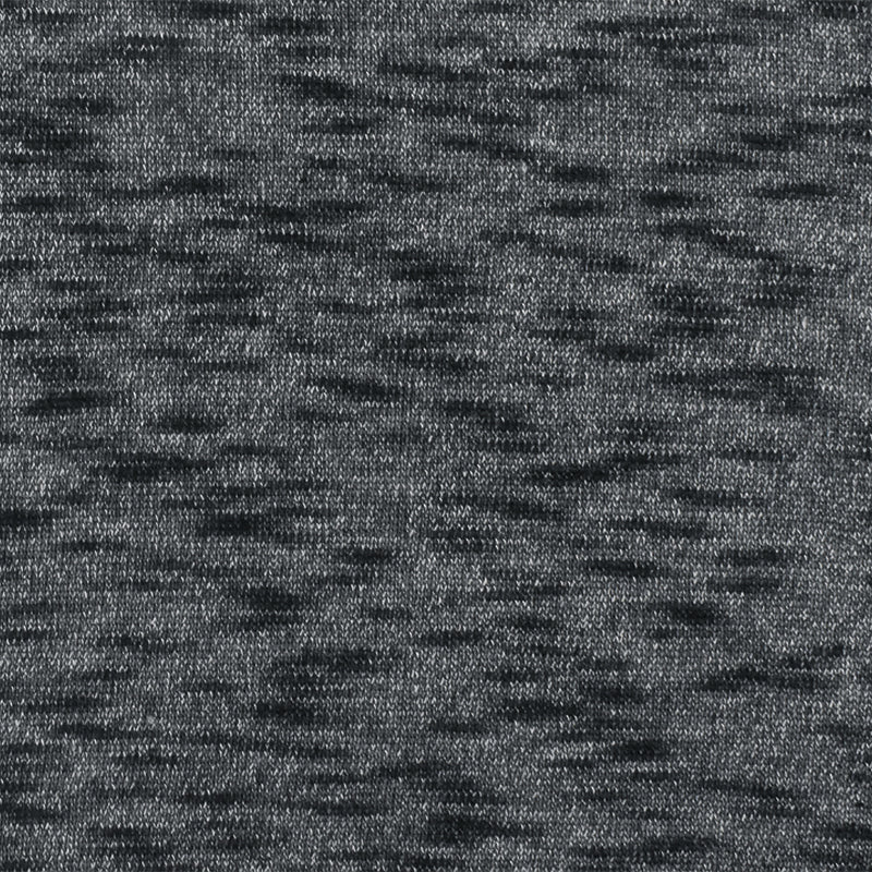 Basic Black-White Slub Stretch Poly Jersey Knit Fabric
