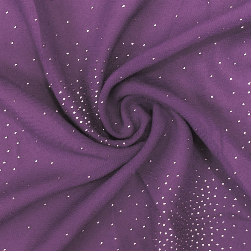 3 1/4 YD PC-Purple-Silver Foil Dot Printed Poly Chiffon Woven Fabric