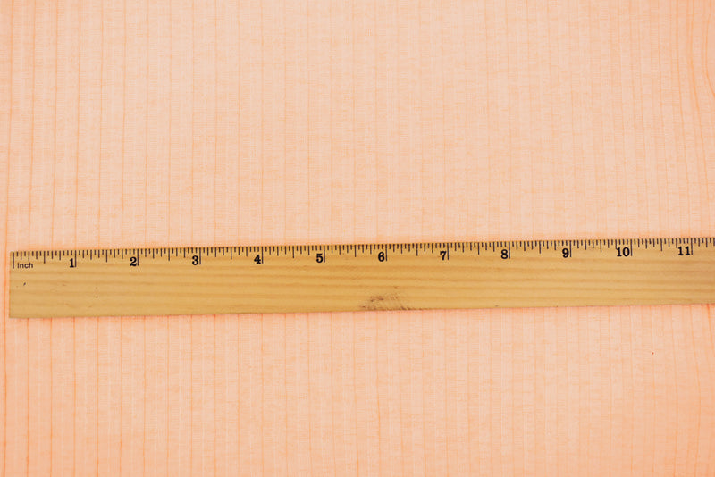 4 YD PC-Light Orange Poly Stretch Spandex 5x5 Rib Knit Fabric