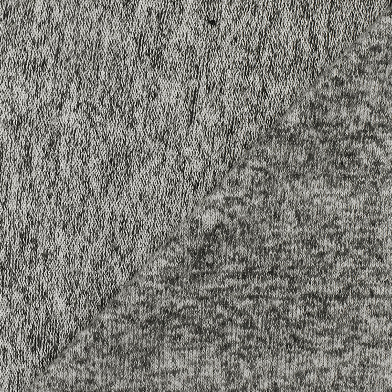 Shadow Black-White Texture Stretch Brushed Face Jersey Knit Fabric
