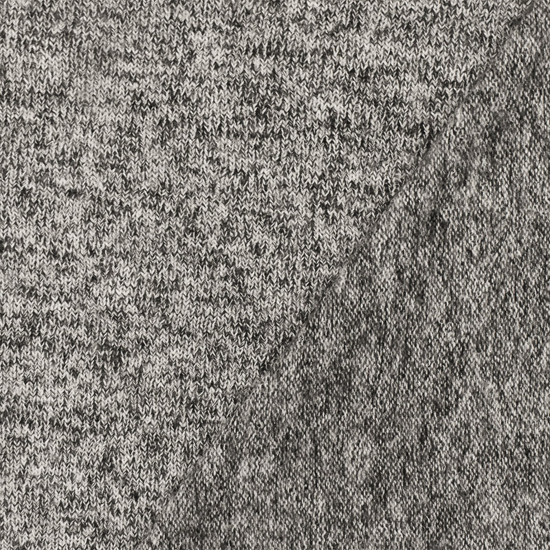 Winter Gray-White Texture Stretch Brushed Back Jersey Knit Fabric