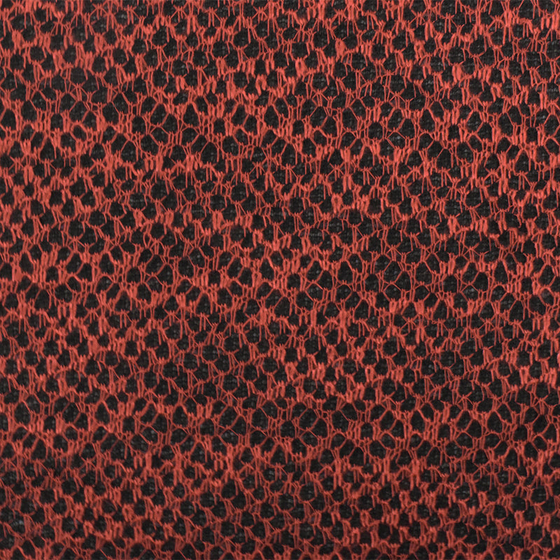Fire Orange-Black Texture Poly Rayon Double Knit Fabric