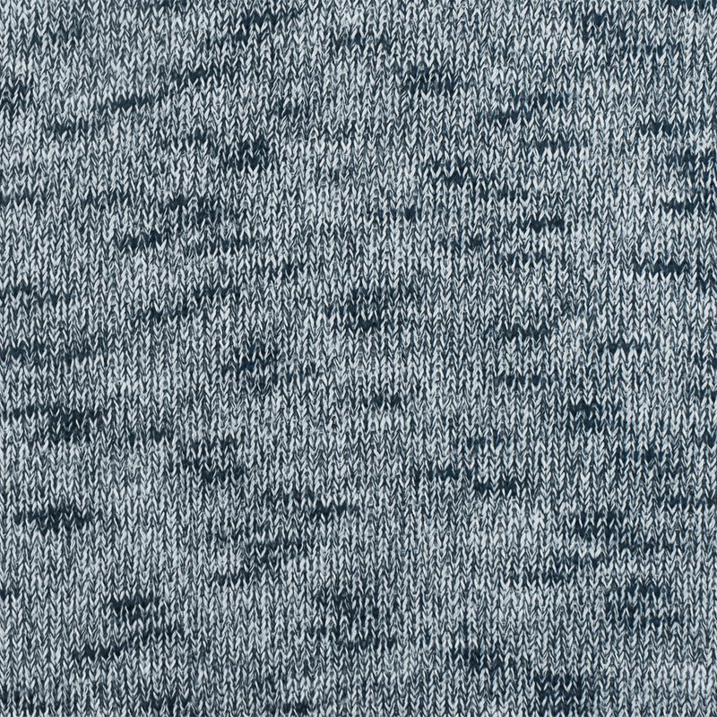 Steel Blue-White Slub-Like Texture Stretch Jersey Knit Fabric