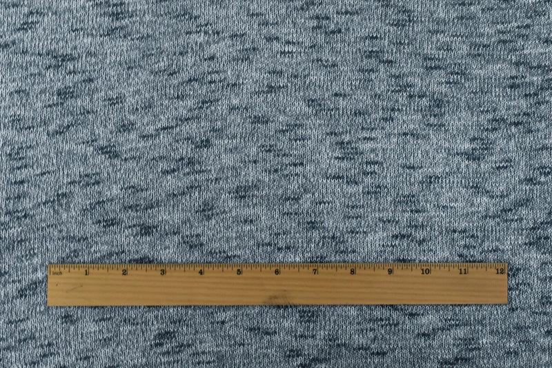 Steel Blue-White Slub-Like Texture Stretch Jersey Knit Fabric