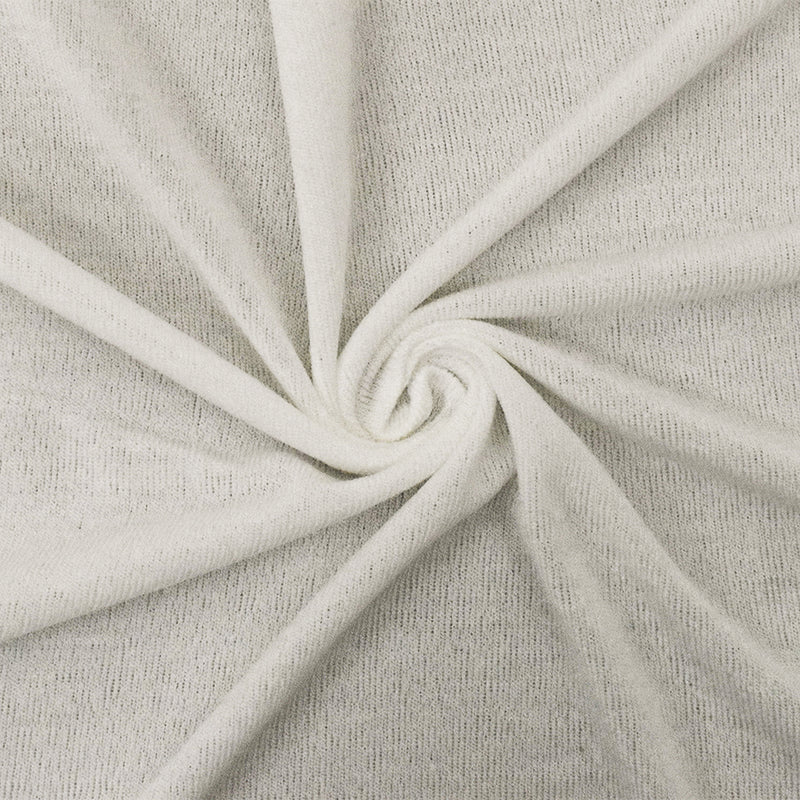 1 3/4 YD PC-Off-White Solid Stretch Rayon Matte Jersey Knit Fabric