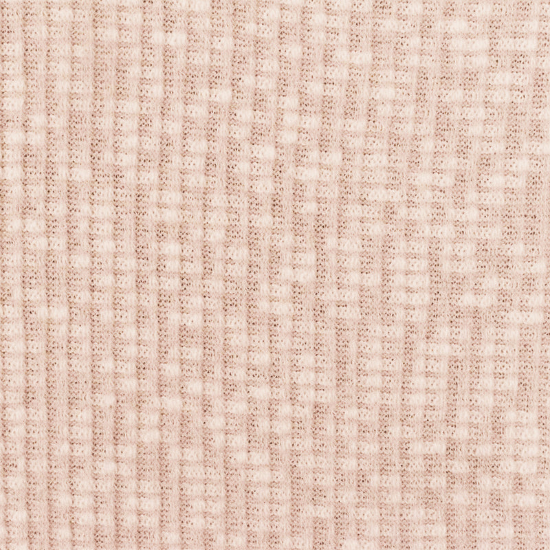 1 3/4 YD PC-Cloud Pink-Ivory Texture Stretch Rib Knit Fabric