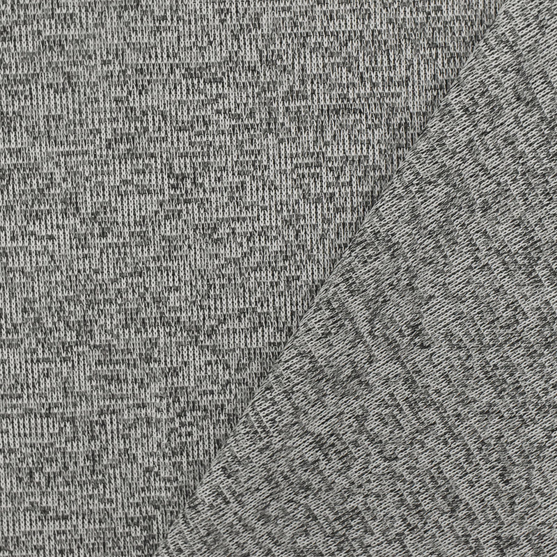 Galaxy White-Black Texture Stretch Poly 1x1 Rib Knit Fabric