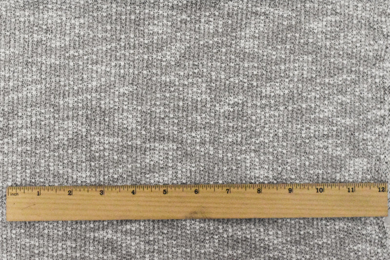 Bright White-Black Texture Slub Stretch Sweater Knit Fabric