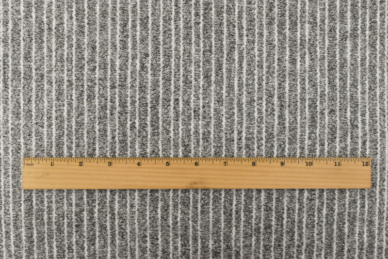 Off Black-White Striped Texture Stretch Jersey Knit Fabric