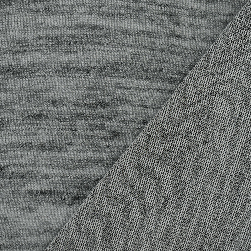 Gray-Black Rayon Stretch Spandex Brushed Face Slub Jersey Knit Fabric