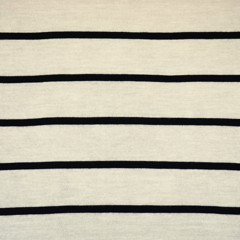Black-White Rayon Poly Stretch Spandex Stripe Jersey Knit Fabric