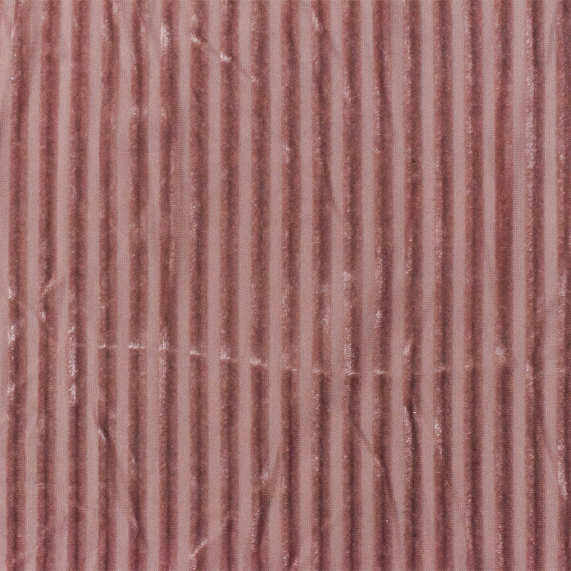2 YD PC-Pink Stripe Burnout Stretch Poly Spandex Velvet Knit Fabric