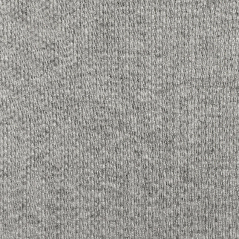1 1/4 YD PC-Heather Cloud Gray-Gray Stretch Rayon Rib Knit Fabric