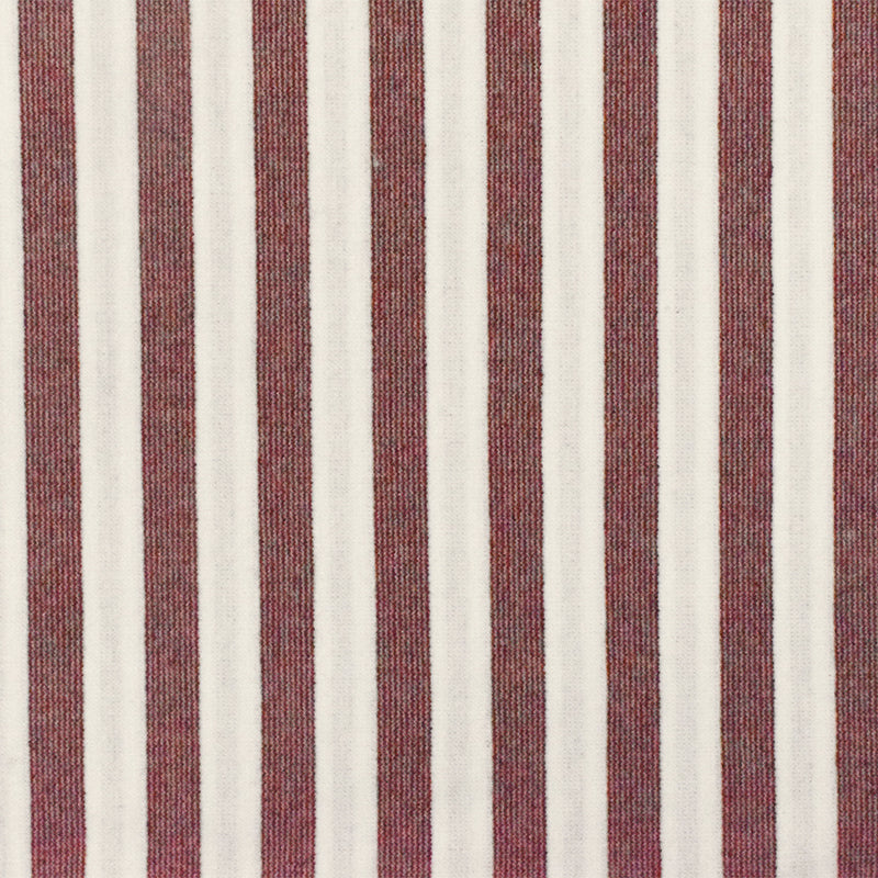 Maroon Red-White Stripe Stretch Poly Double Knit Activewear Fabric