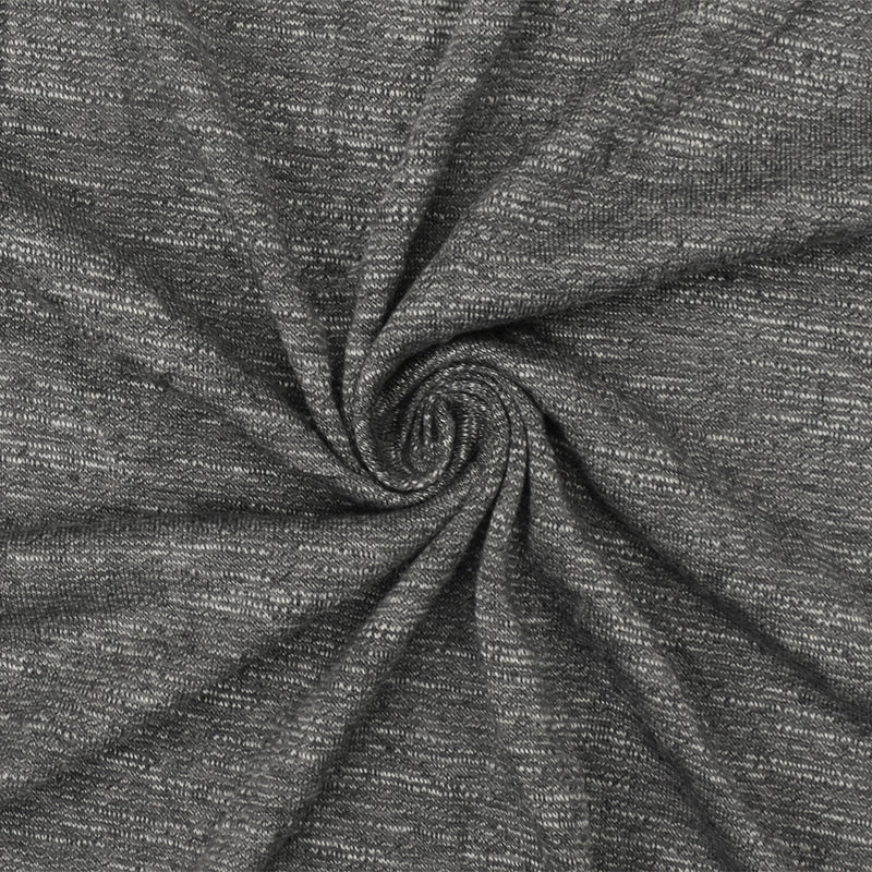 Dusty Gray-White Slub Stretch Jersey Knit Fabric
