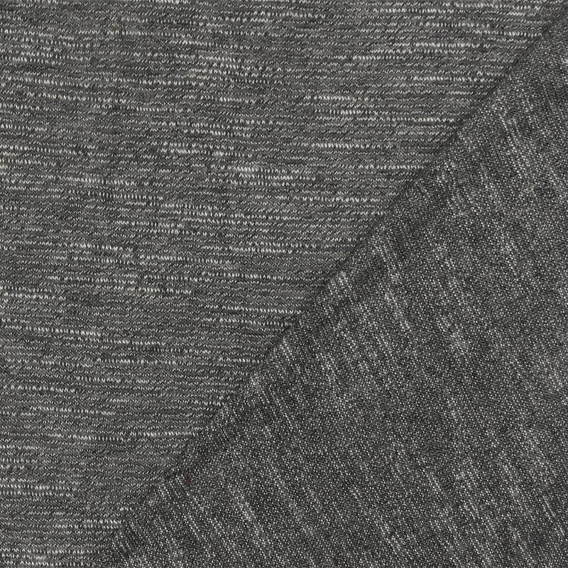 Dusty Gray-White Slub Stretch Jersey Knit Fabric