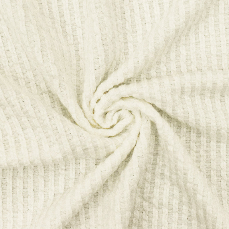 1 5/8 YD PC-Icing Ivory Stripe Stretch Sweater Knit Fabric
