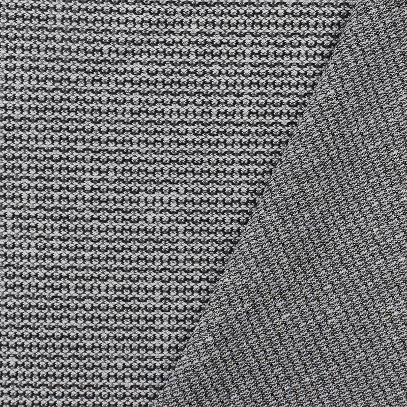 Classic Black-Gray Texture Stretch Poly Jersey Knit Fabric