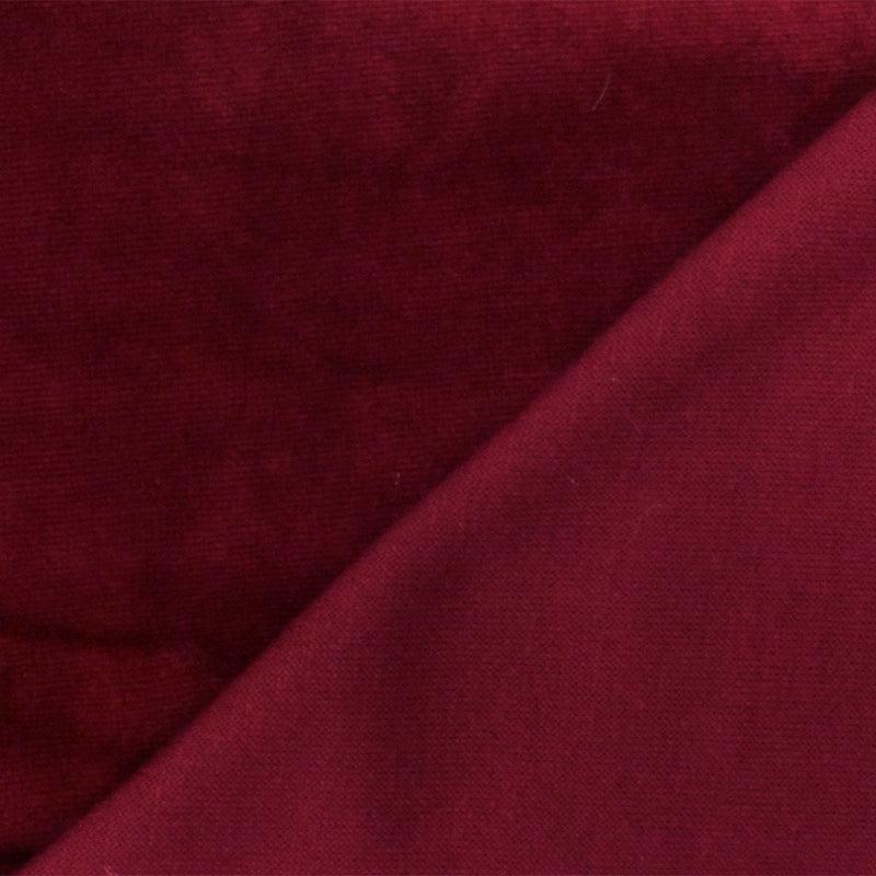 Red Solid Stretch Poly Spandex Velvet Knit Fabric