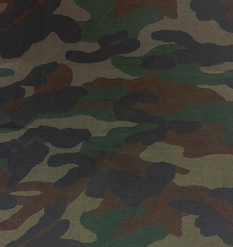 1 1/2 YD PC-Army Green-Multi 7 oz. Army Printed Stretch Spandex Cotton Twill Fabric