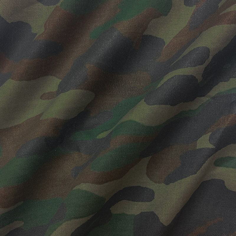 1 1/2 YD PC-Army Green-Multi 7 oz. Army Printed Stretch Spandex Cotton Twill Fabric