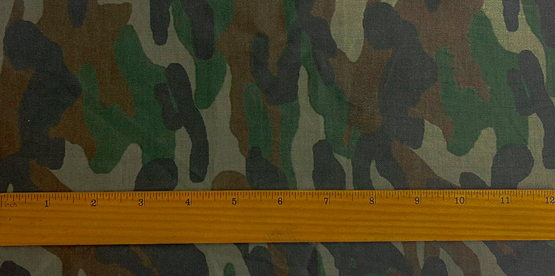 1 1/2 YD PC-Army Green-Multi 7 oz. Army Printed Stretch Spandex Cotton Twill Fabric