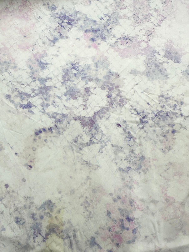 2 5/8 YD PC-White Marble Print Rayon Satin Fabric