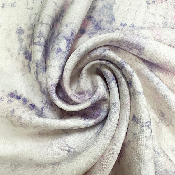 White Marble Print Rayon Satin Fabric