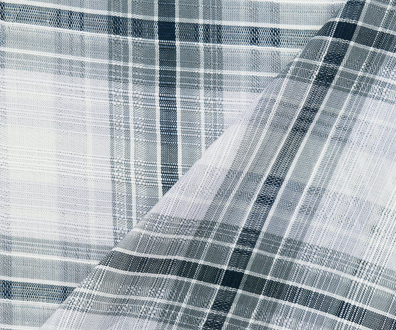 Navy- Purple-Multi Rayon Famous Maker Plaid Semi Sheer Dobby Woven Fabric