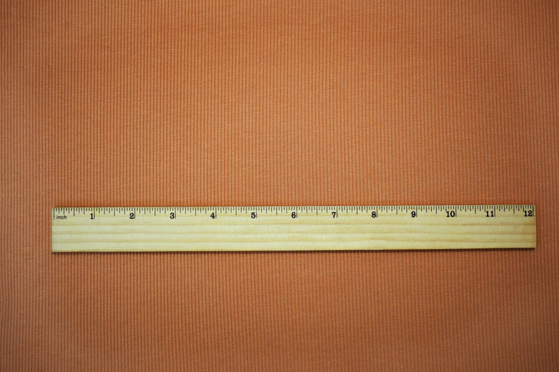 3 YD PC-Orange Poly Blend Stretch Spandex 2X2 Rib Knit Fabric