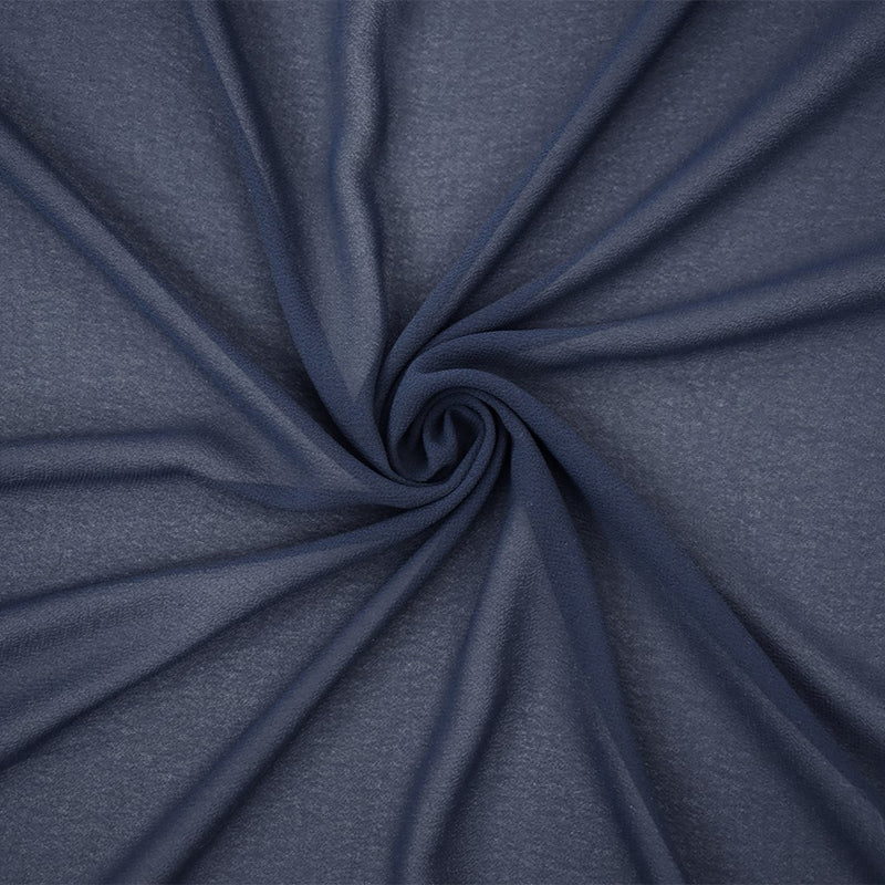 Deep Blue Poly Chiffon Woven Fabric