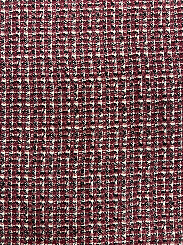 Red Multi Print Poly Peachskin Fabric