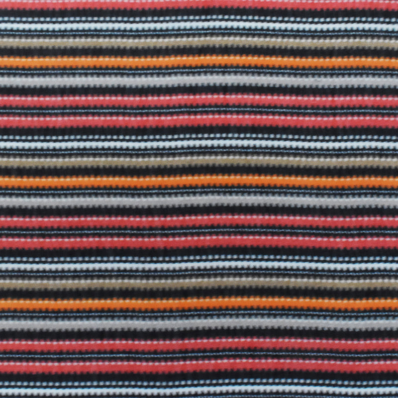 Black-Multi Mini Wave Stripe Printed Poly Crinkle Yoryu Chiffon Fabric