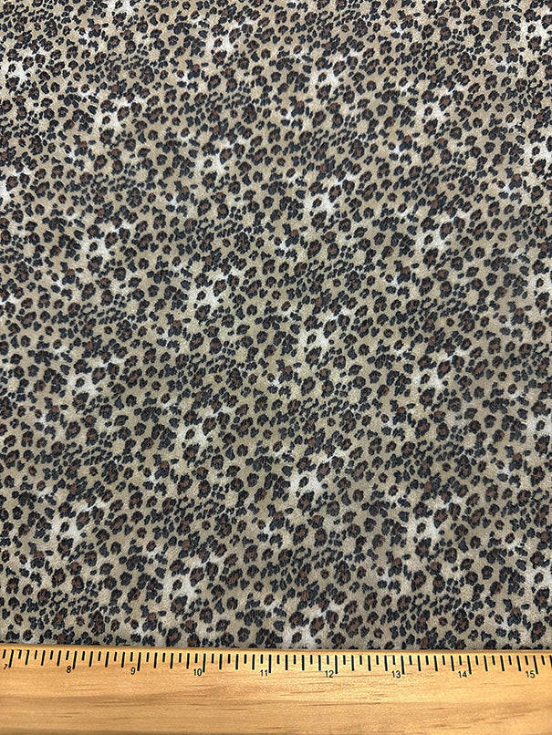 Beige Multi Mini Cheetah Animal Poly Georgette Fabric