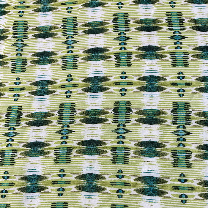 Green Multi Print Chiffon Fabric