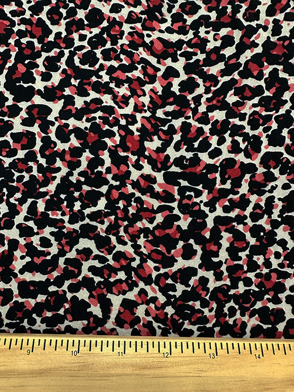 Pink Multi Cheetah Animal Print Double Georgette Fabric