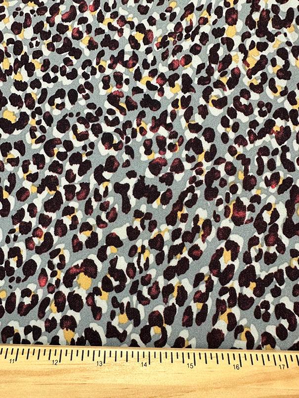 Gray Multi Cheetah Animal Print Poly Georgette Fabric